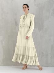 Nylah Modest Dress in Comfy Beige Image