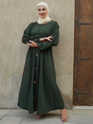 Stylish Zoom Abaya with Show Buttons and Elastic Waist