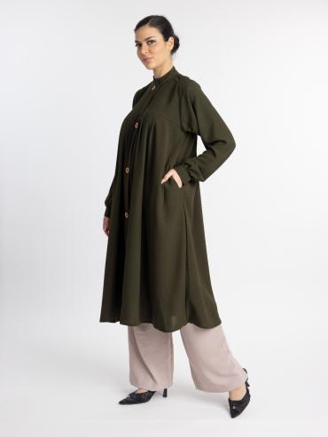 Olive and Almond Modest TwoPiece Tunic Abaya 