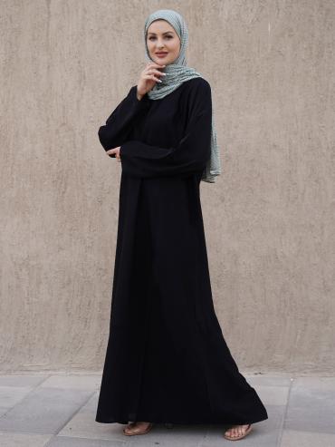 Simple and Elegant Black Nida Matte Abaya