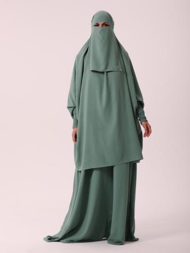 Teal Jilbab with Inner Dress and Niqab