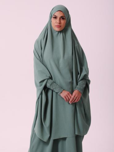 Teal Jilbab with Inner Dress and Niqab