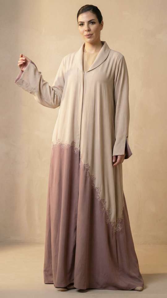 Bulk Stylish FloralDesigned Front Open Abaya