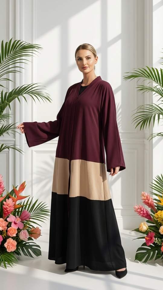 Multi Colour Zoom Simple Front Open Abaya