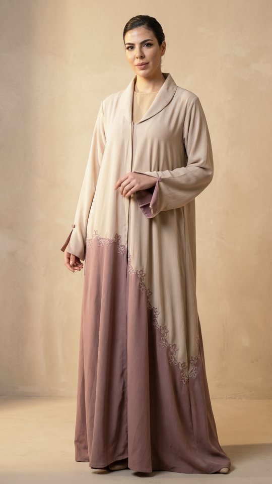 Bulk Stylish FloralDesigned Front Open Abaya