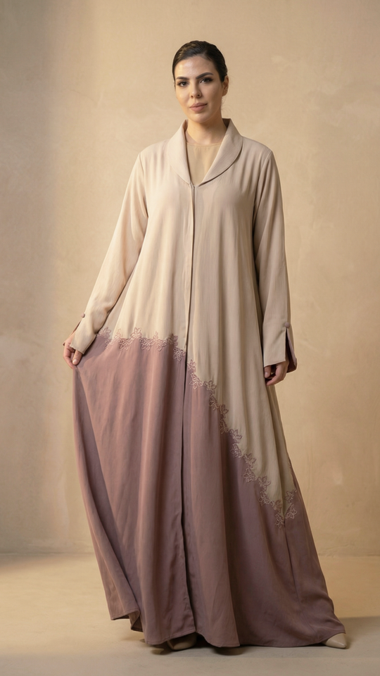 Bulk Stylish FloralDesigned Front Open Abaya