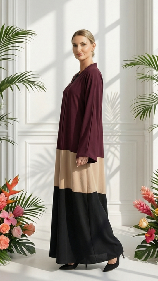 Multi Colour Zoom Simple Front Open Abaya