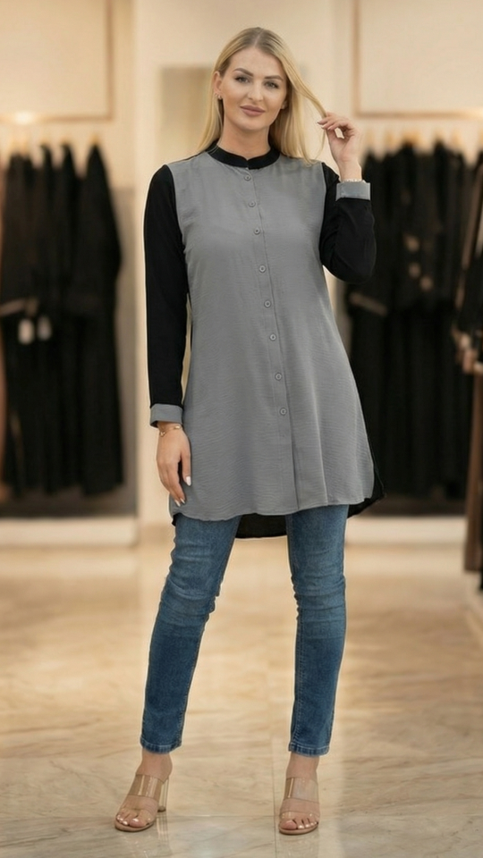 Wholesale Brown and Black CEY Kurti with Show Buttons on the Front