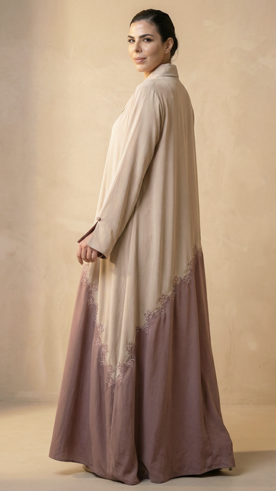 Bulk Stylish FloralDesigned Front Open Abaya