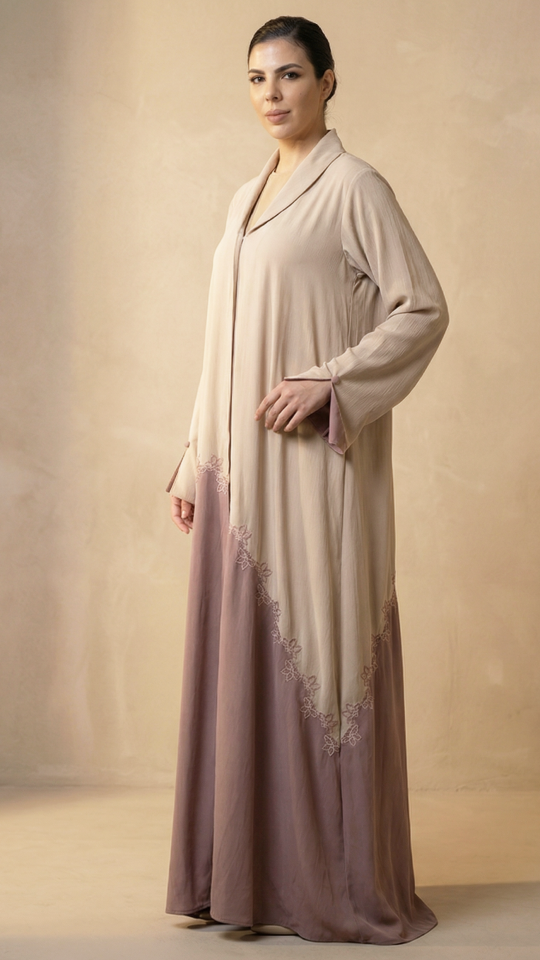 Bulk Stylish FloralDesigned Front Open Abaya