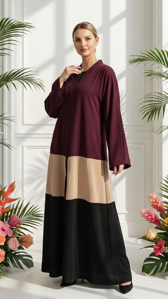 Multi Colour Zoom Simple Front Open Abaya