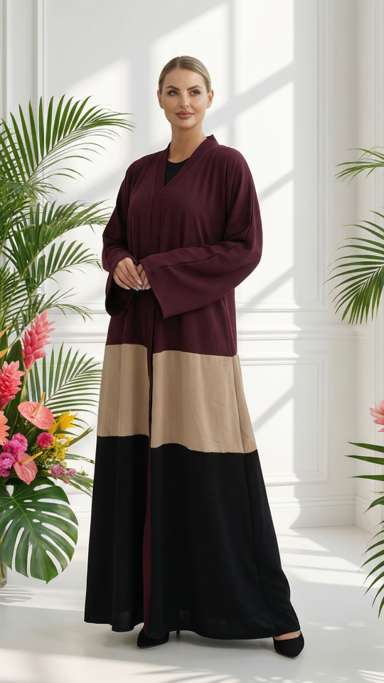 Multi Colour Zoom Simple Front Open Abaya