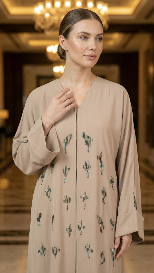 Premium FrontOpen Handwork Abaya