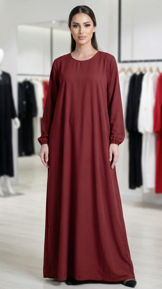 Maroon Simple Abaya