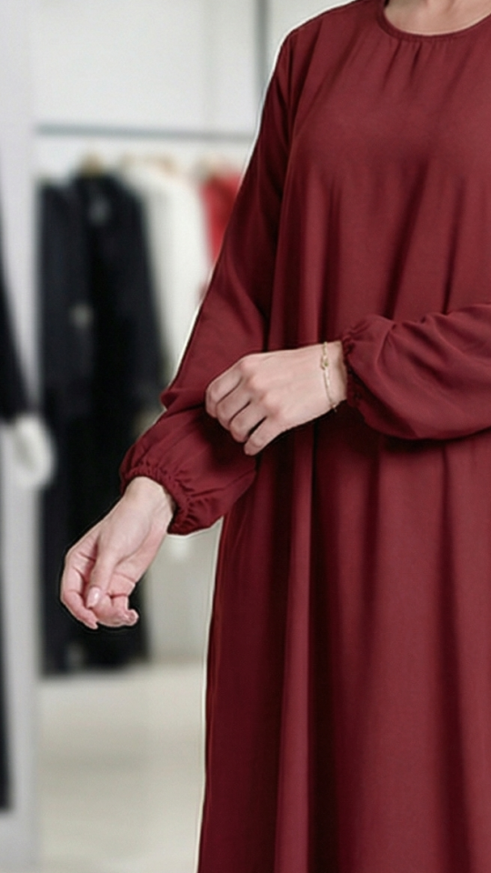 Maroon Simple Abaya