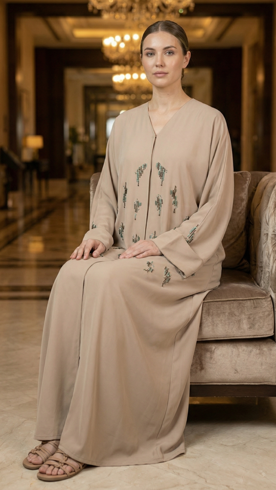 Premium FrontOpen Handwork Abaya