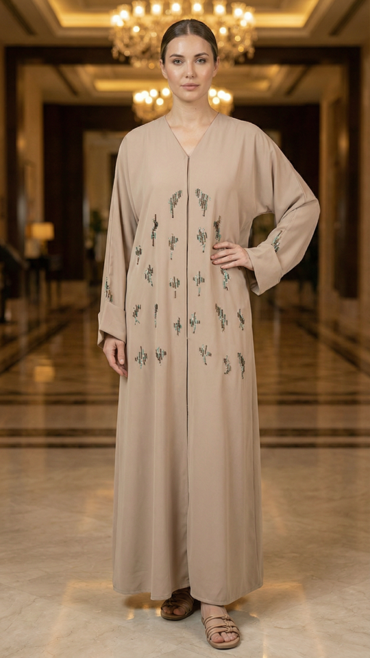 Premium FrontOpen Handwork Abaya