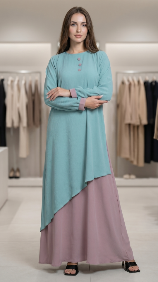 Stylish Marhaba Layered Stylish Abaya 