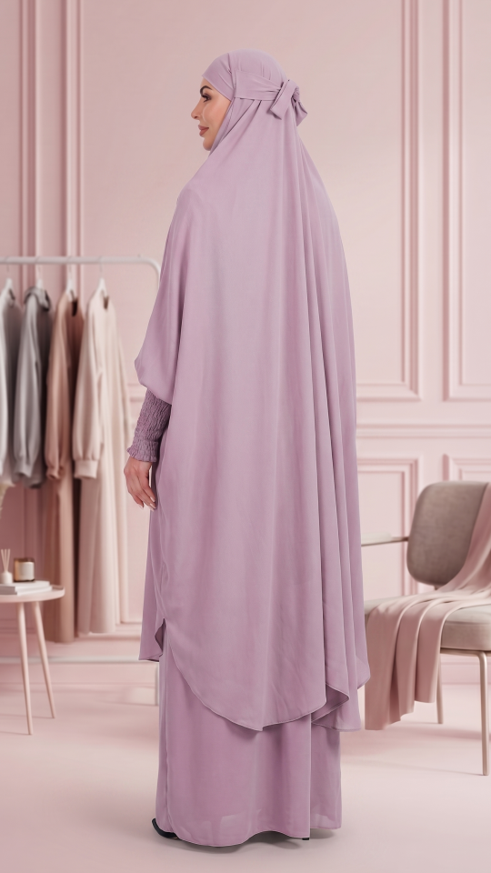 Wholesale Jilbab With Skirt And Niqab in Blush Pink