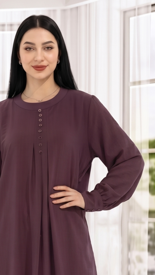 Wholesale Lavender Gorgeous Abaya With Show Buttons