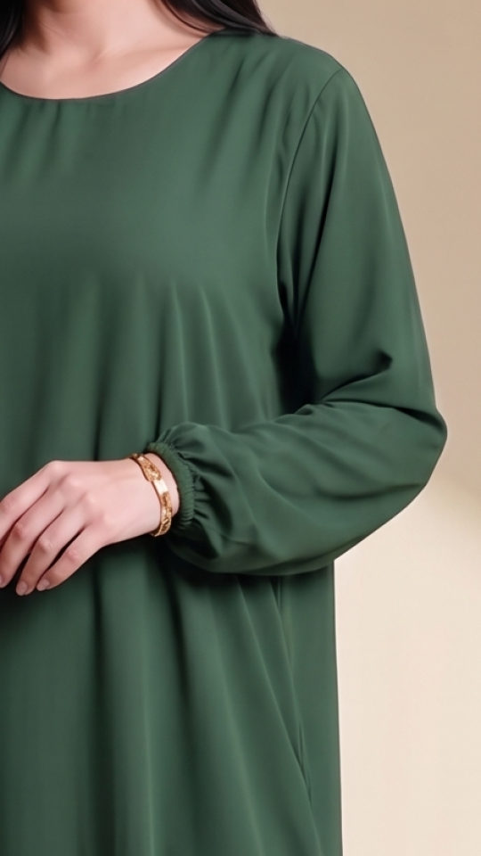 Dark Green Simple Abaya