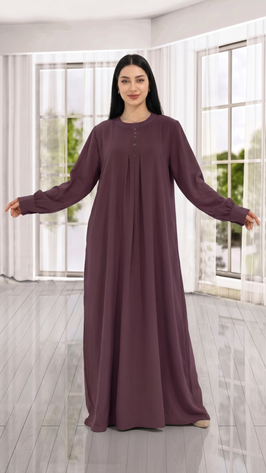 Wholesale Lavender Gorgeous Abaya With Show Buttons