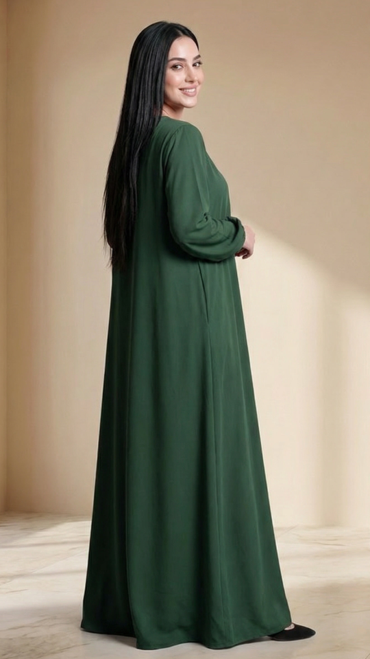 Dark Green Simple Abaya