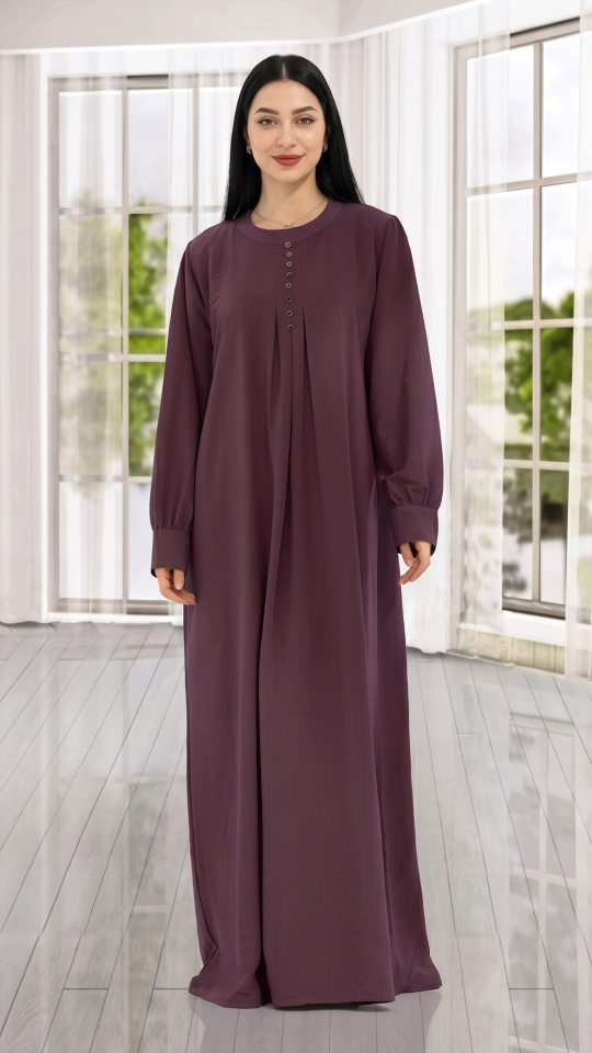 Wholesale Lavender Gorgeous Abaya With Show Buttons