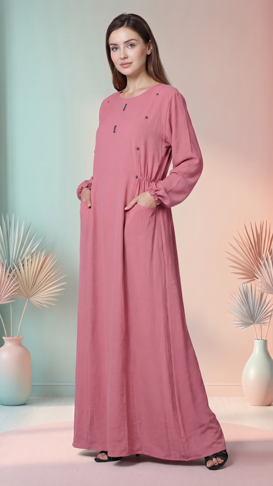 Wholesale Yusra Modest Abaya with Two Side Pockets