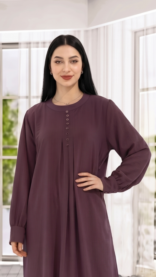 Wholesale Lavender Gorgeous Abaya With Show Buttons