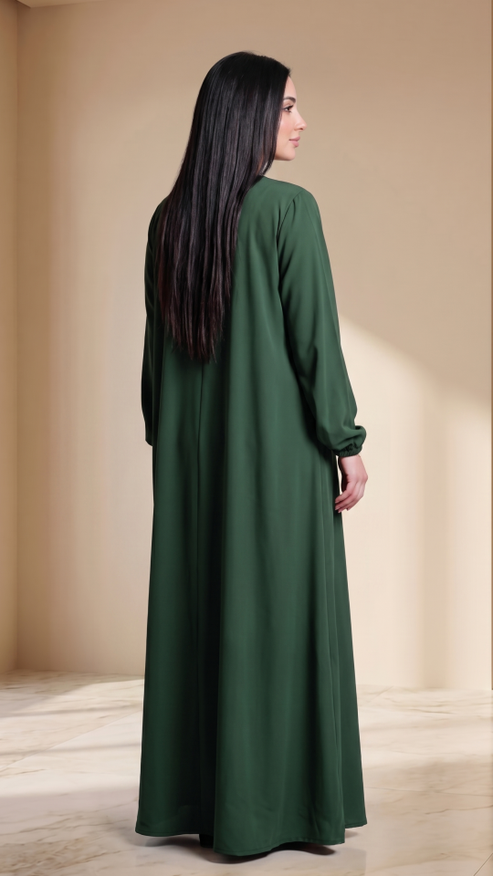 Dark Green Simple Abaya