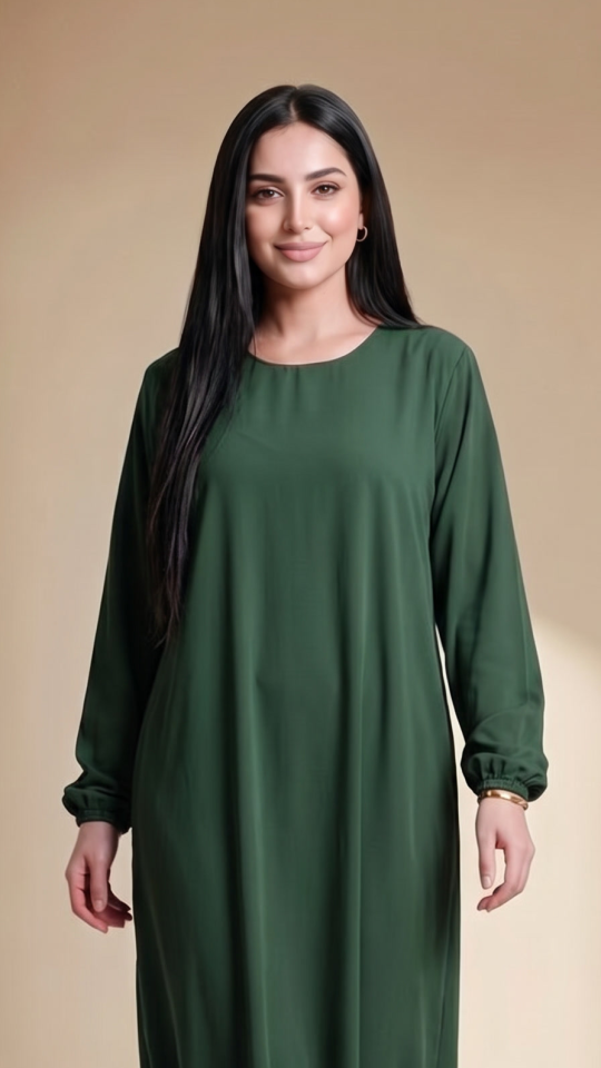 Dark Green Simple Abaya