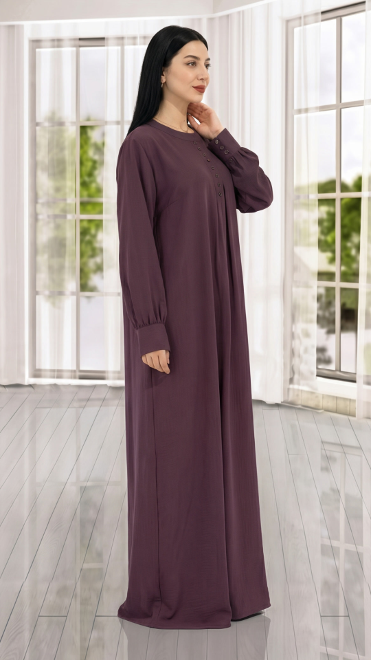 Wholesale Lavender Gorgeous Abaya With Show Buttons