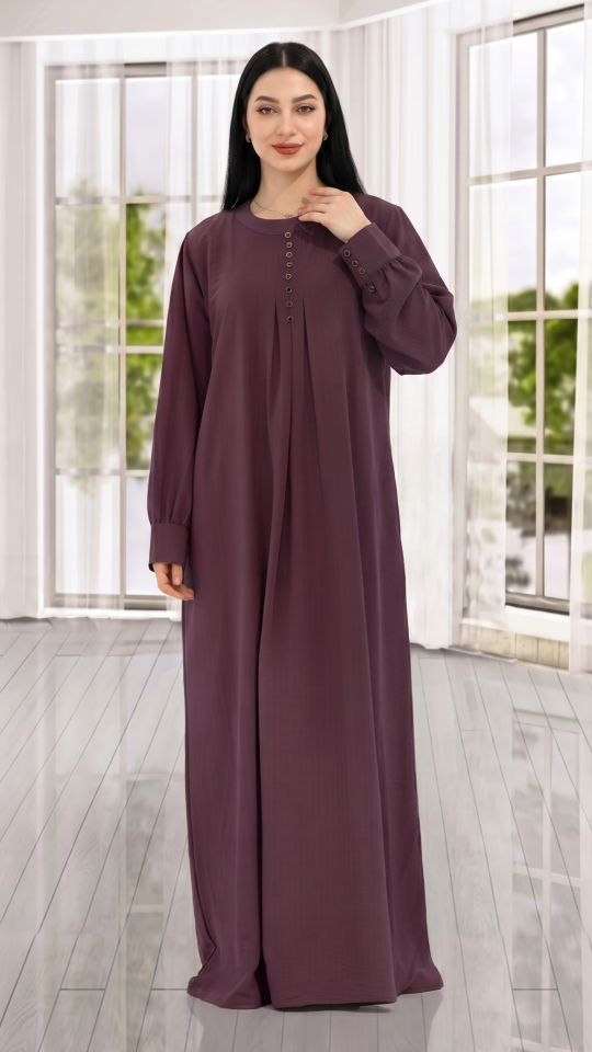 Wholesale Lavender Gorgeous Abaya With Show Buttons