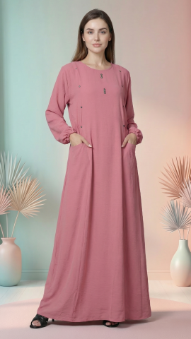 Bulk Navy Blue Yusra Modest Abaya with Two Side Pockets