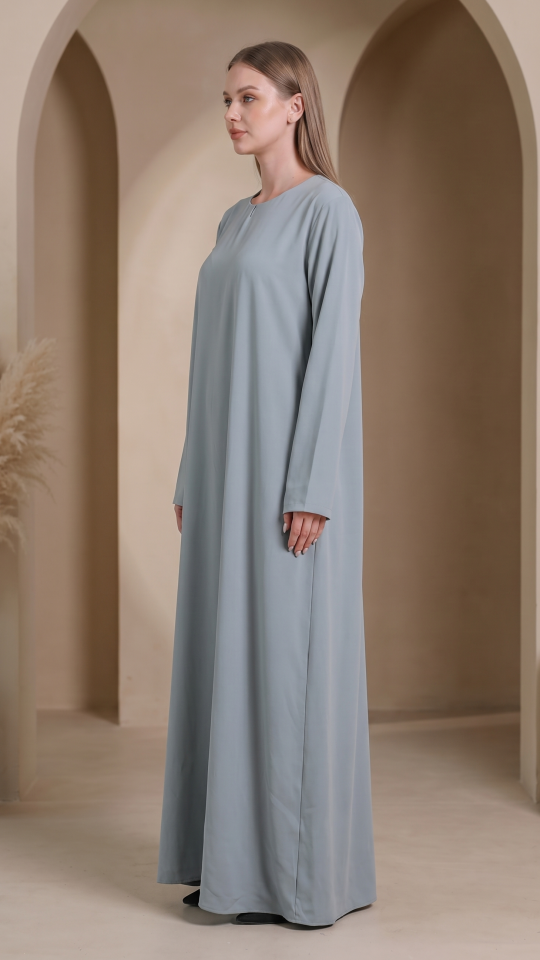 Simple Abaya In Chrome Grey