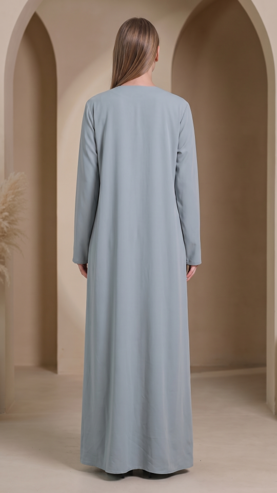 Simple Abaya In Chrome Grey