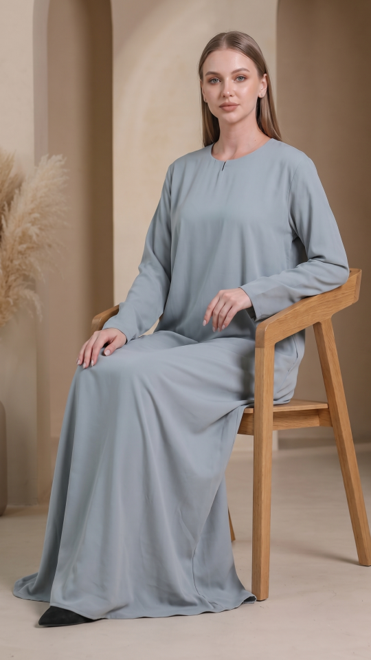 Simple Abaya In Chrome Grey