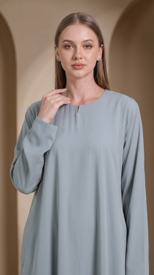 Simple Abaya In Chrome Grey