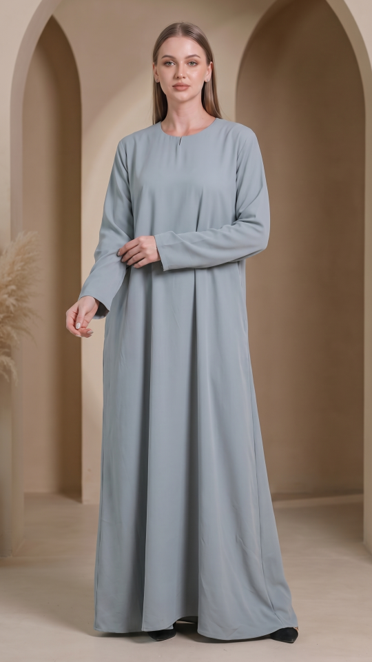 Simple Abaya In Chrome Grey