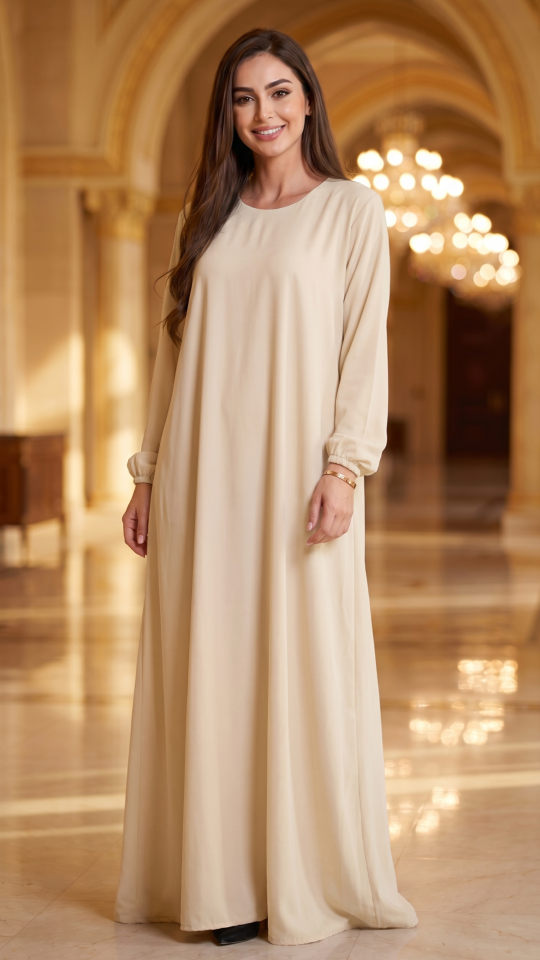Bulk Simple Abaya In Cream