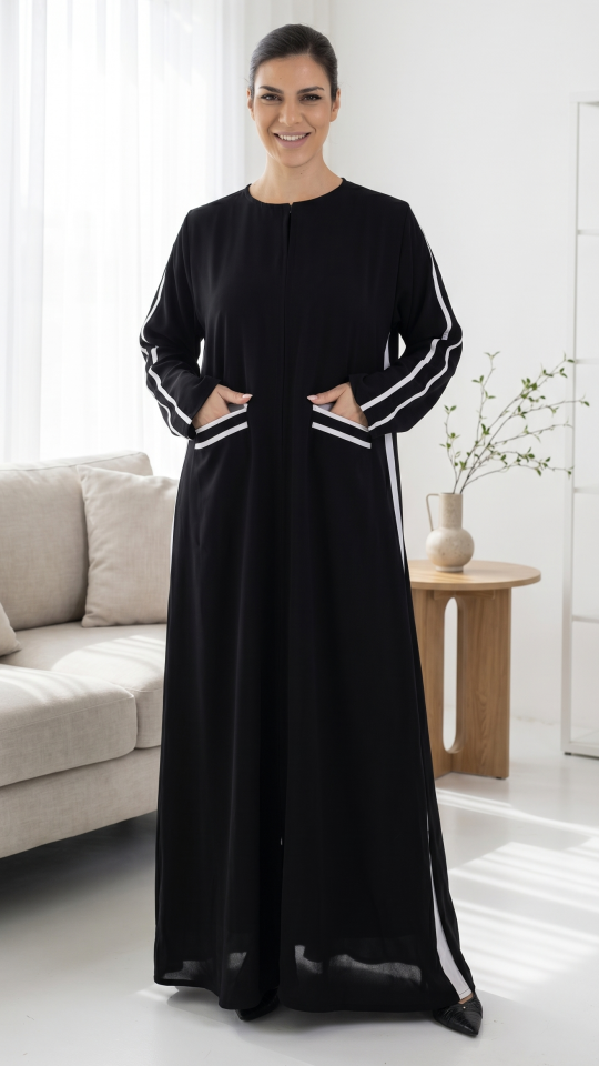 Mahra Stylish Abaya In Black