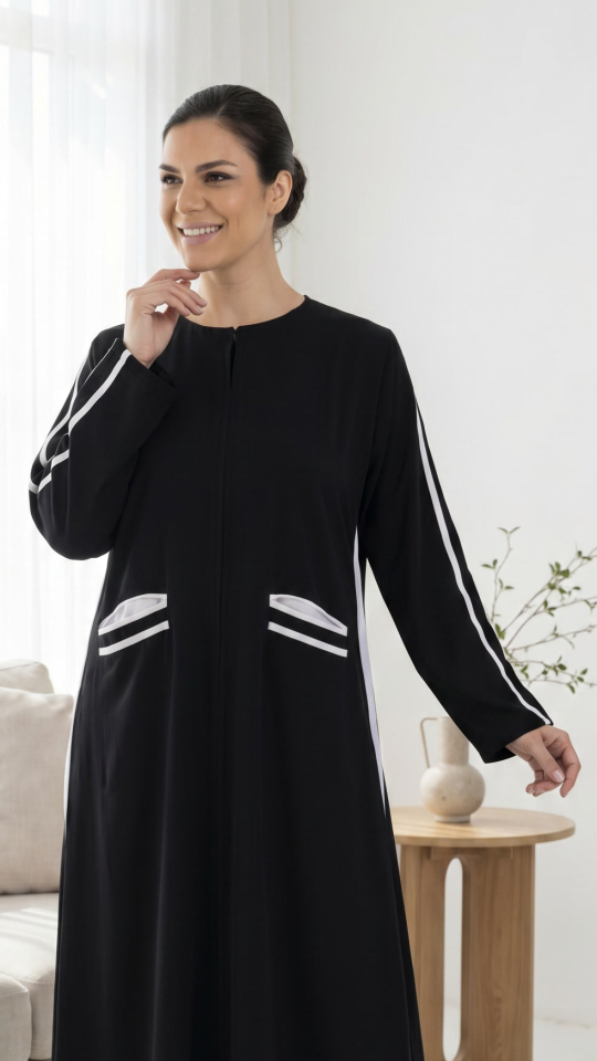 Mahra Stylish Abaya In Black