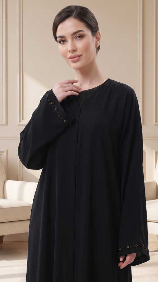 Elegant Nida Matte Abaya in Black