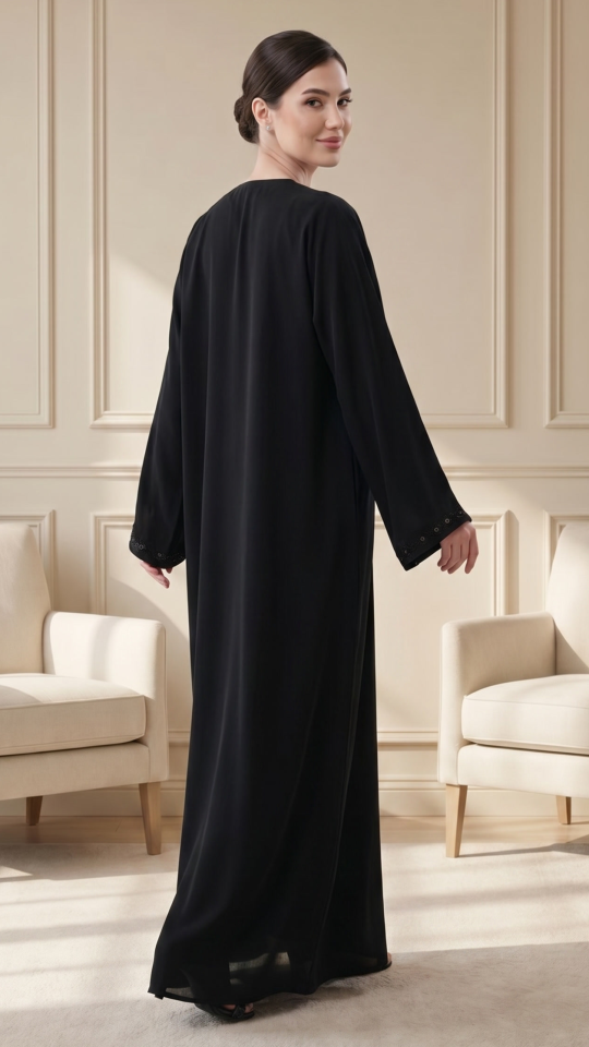 Elegant Nida Matte Abaya in Black