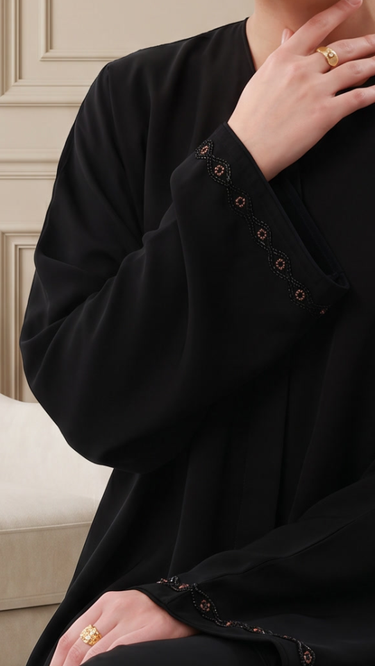 Elegant Nida Matte Abaya in Black