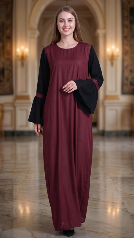 burgundy dress with bell sleeves Adrianna Papell Plus Size 3/4-Sleeve Sheath Dress - Cabernet main image 1