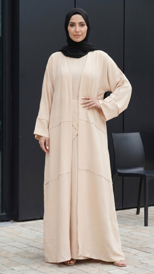 six stories bridesmaid dresses Modest Beige Corset Long Evening Dress With Cape LA73418 main image 1