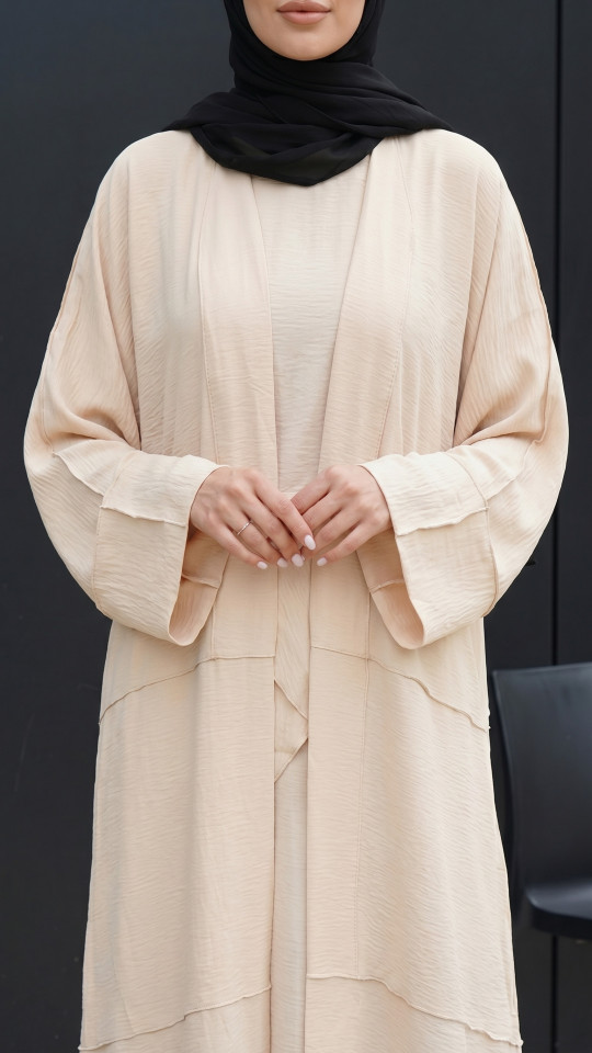 Wholesale CEY Modest Dress With a Shrug In Cream