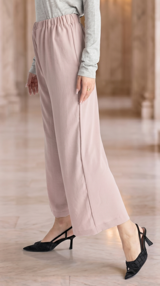 Dull Magenta  Blush Pink Modest Two Piece Tunic Abaya 
